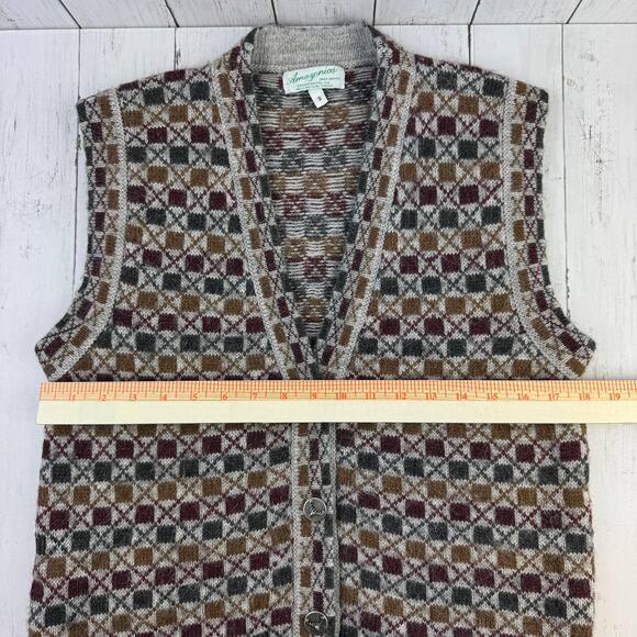 Amazonias Breckenridge Hand Knitted V-Neck Sweater Vest Cardigan Size Small - Picture 10 of 11
